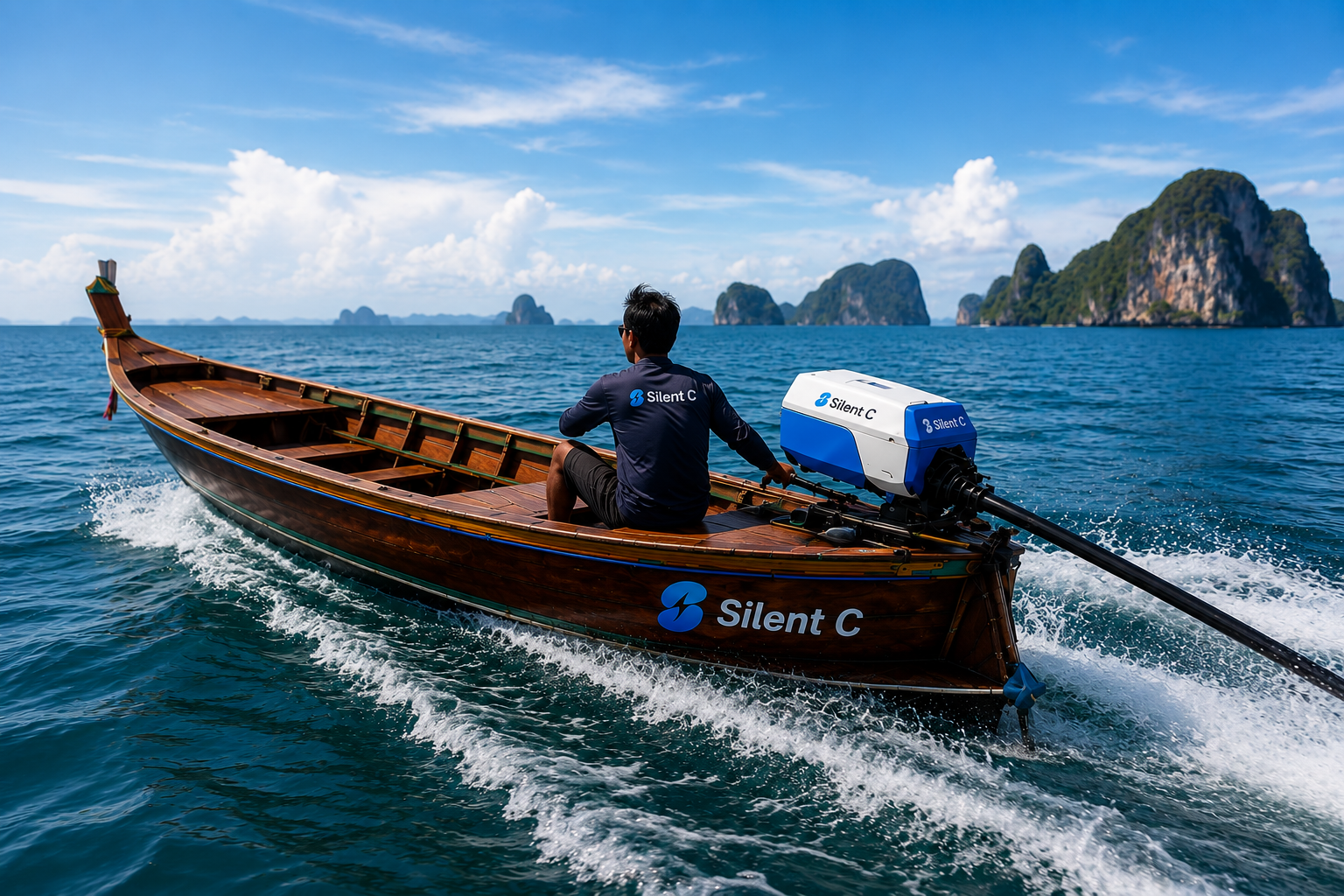 SilentC electric longtail boat prototype
